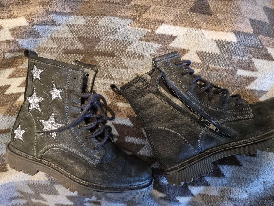 Детски зимни боти естествена кожа "набук"