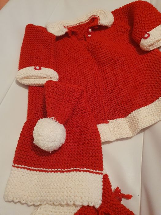 Costum Crăciuniță merinos handmade 3 luni