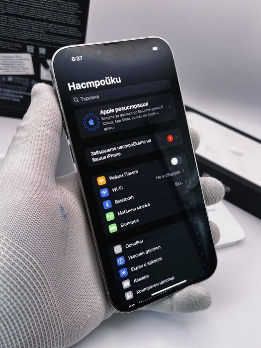 iPhone 13 PRO MAX, 256GB, Silver, 100% батерия, КАТО НОВ, ГАРАНЦИЯ!