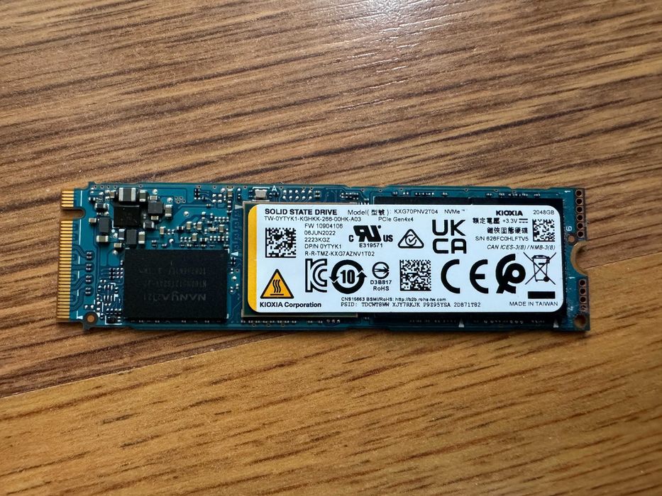 2000GB 2TB SSD NVMe SSD KIOXIA 2280 Gen 4 x4 PCIe