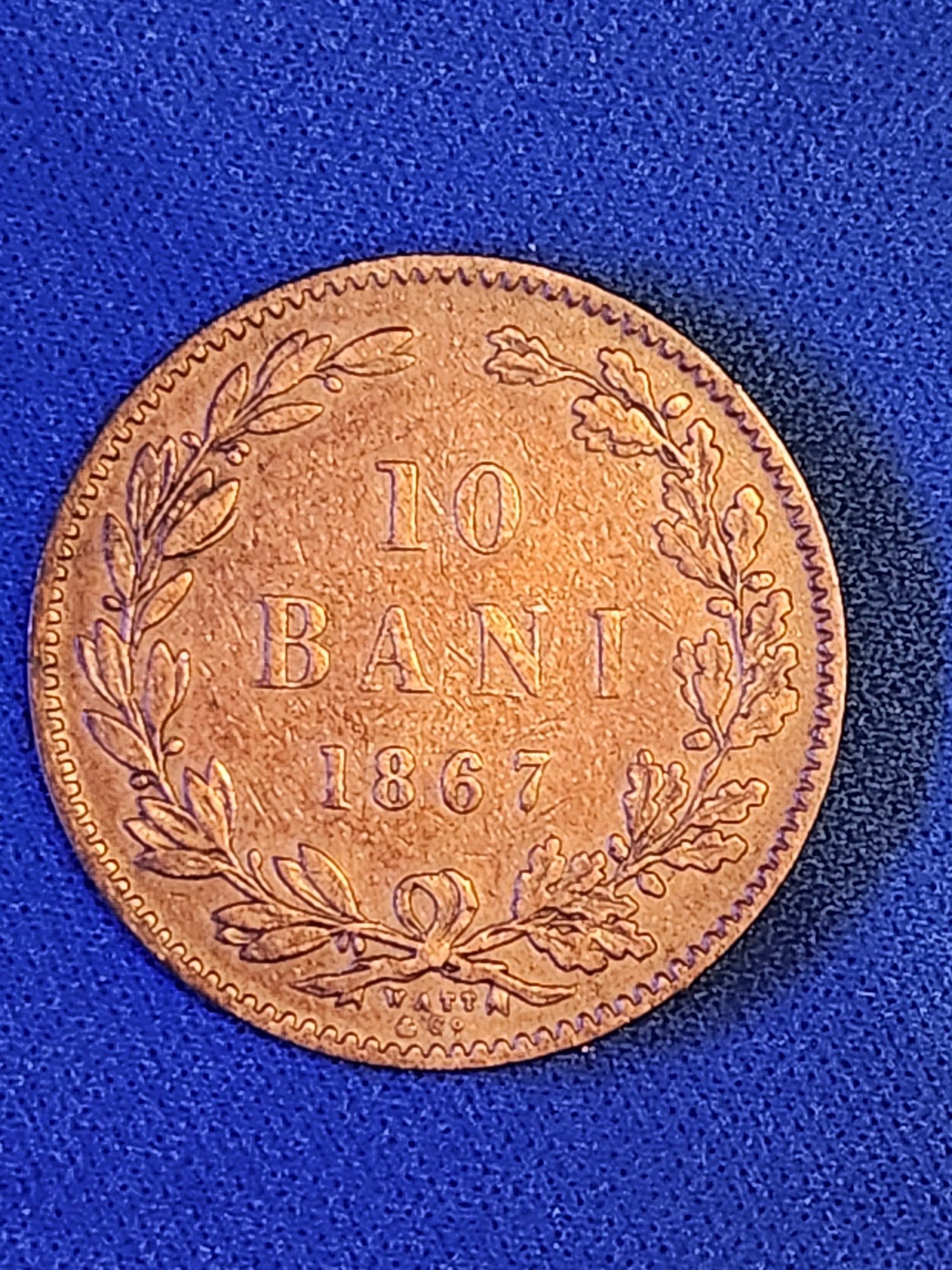 Moneda romaneasca. 10 bani 1867
