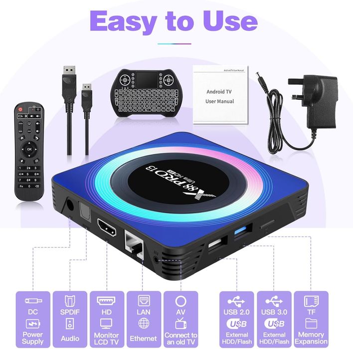 Android TV Box X88 Pro 13 8K Ultra HD, 4GB Ram, 64GB Stocare - Nou!