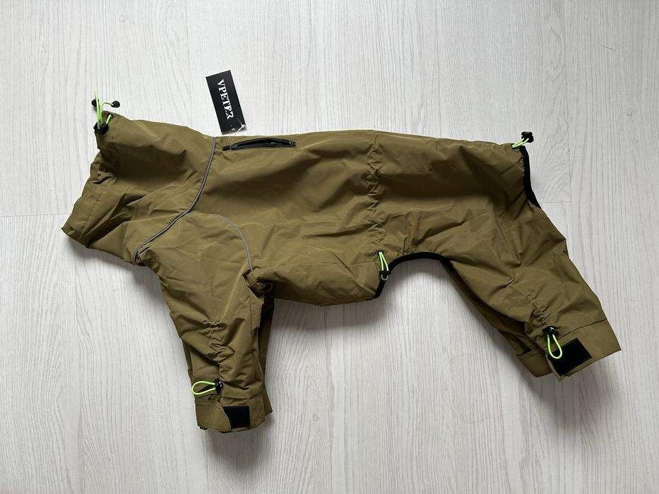 Ново Зимно Яке / Дъждобран за Куче 43см (Топло, Светлоотразително)