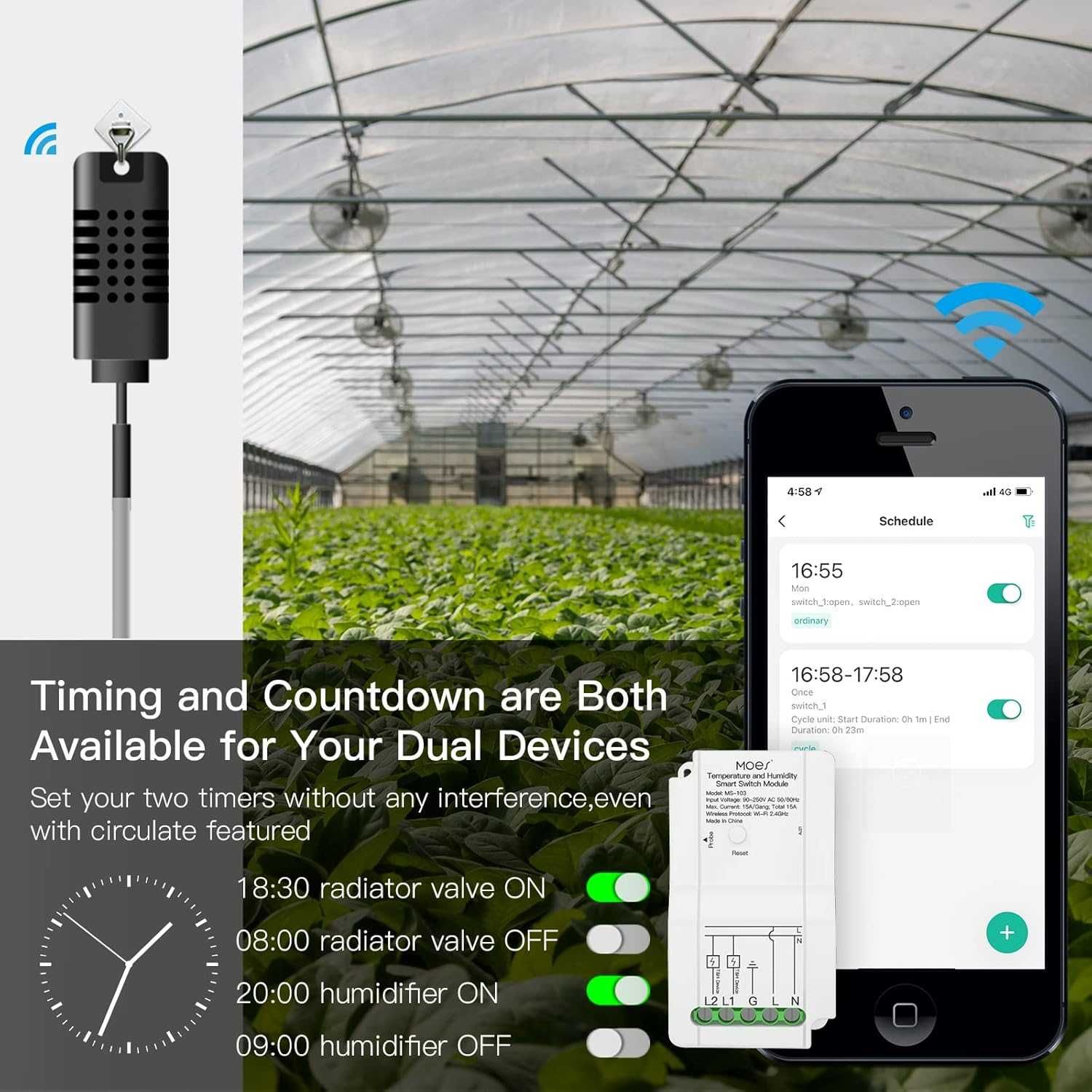 MOES WiFi реле с температурен сензор