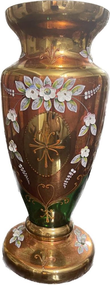 Set 3 Vase cristal Bohemia -placate foita aur 24 k