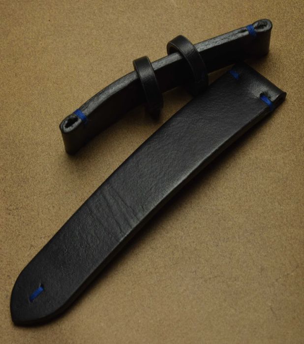 Каишка за часовник Естествена кожа ръчна изработка черен цвят