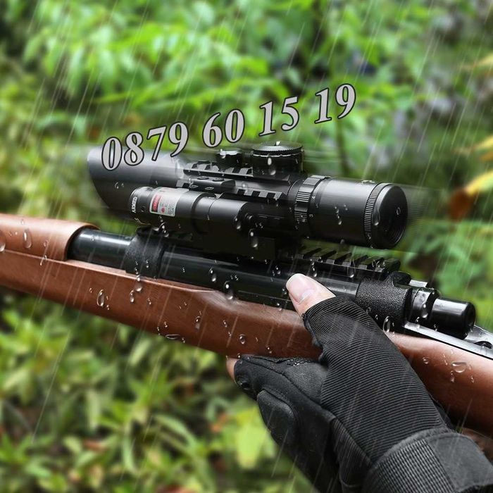 Оптика за пушка с лазерен прицел, оптически мерник 3-10x42Е, 10-22 мм