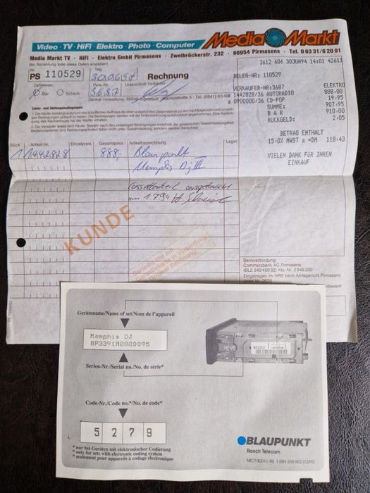 Casetofon blaupunkt pentru mercedes bmw sau porsche