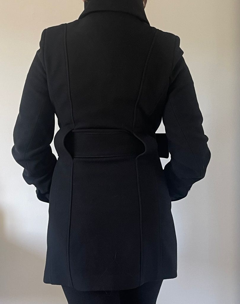 Palton negru din stofa