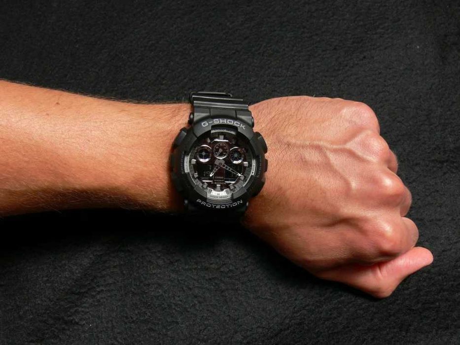 Ceas CASIO G-SHOCK GA-100 ALL BLACK-Negru Mat Sport Nou 2025 !!!