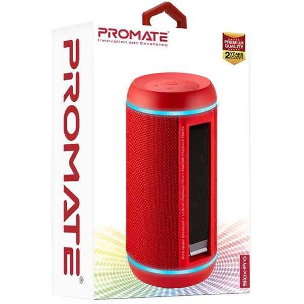 Boxa portabila PROMATE Silox-Pro Red Bluetooth MicroSD USB Radio FM
