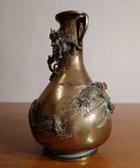 Vas Feng Shui cu Dragon, din bronz | Vas asiatic vechi si RAR