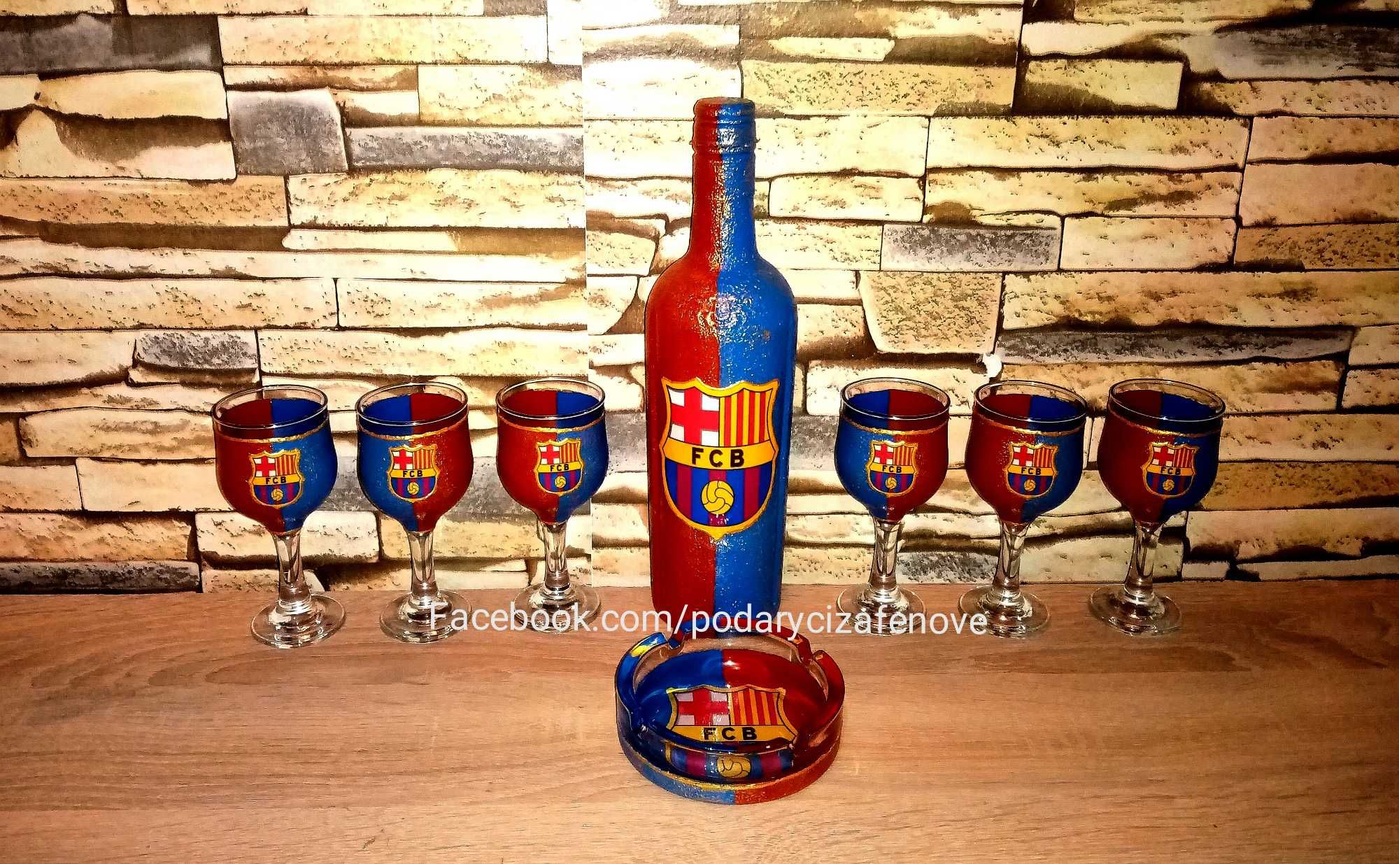 Подарък за фен на "Барселона" / "FCB- Ръчно изработена бутилка с лого