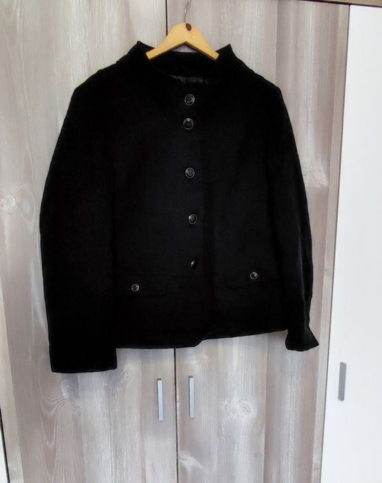 Черно палто ХЛ 46, жилетка зебра овърсайзд ХХЛ coat cardigan