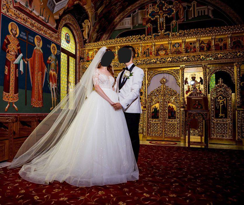 Rochie superbă de mireasă tip prințesă 2 în 1