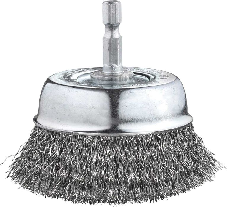 Perie tip cupă kwb, rotundă, ondulată, sârmă de oțel HSS