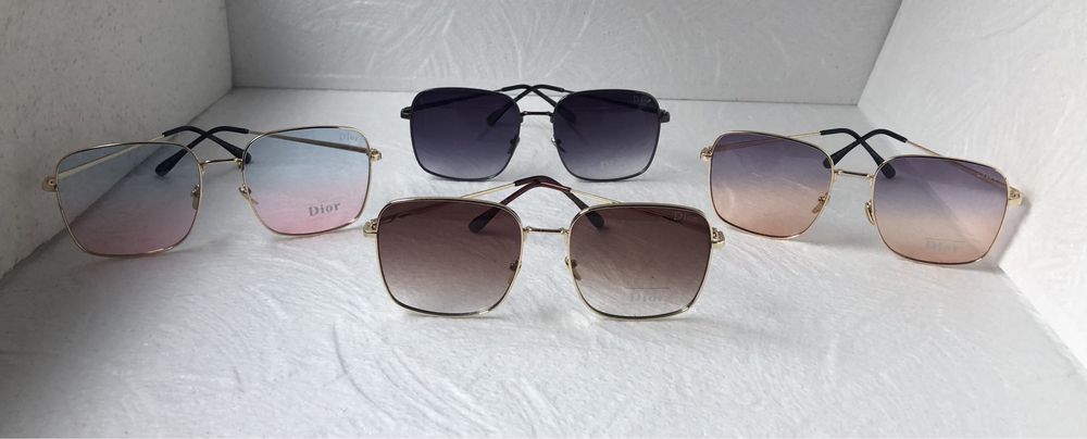 Dior Дамски прозрачни слънчеви очила квадратни правоъгълни 4 цвята CD