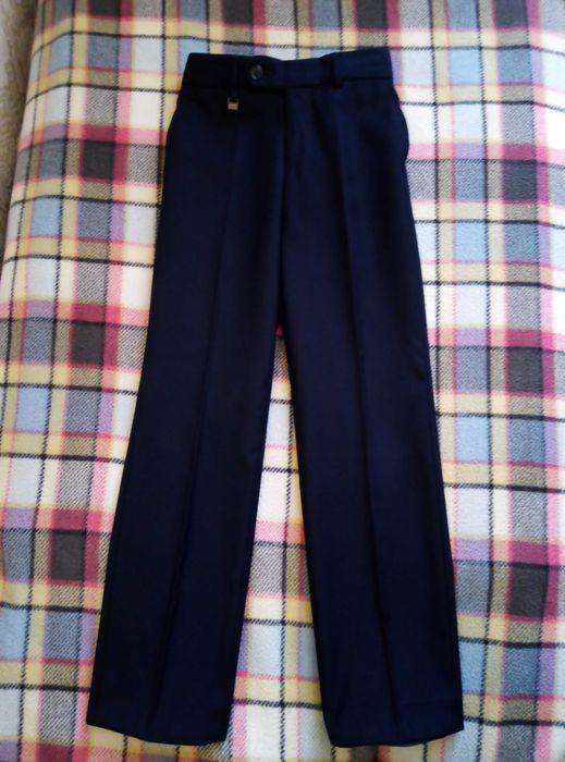 Брюки классика тёмно-синие "Glasman" на 7-8 лет