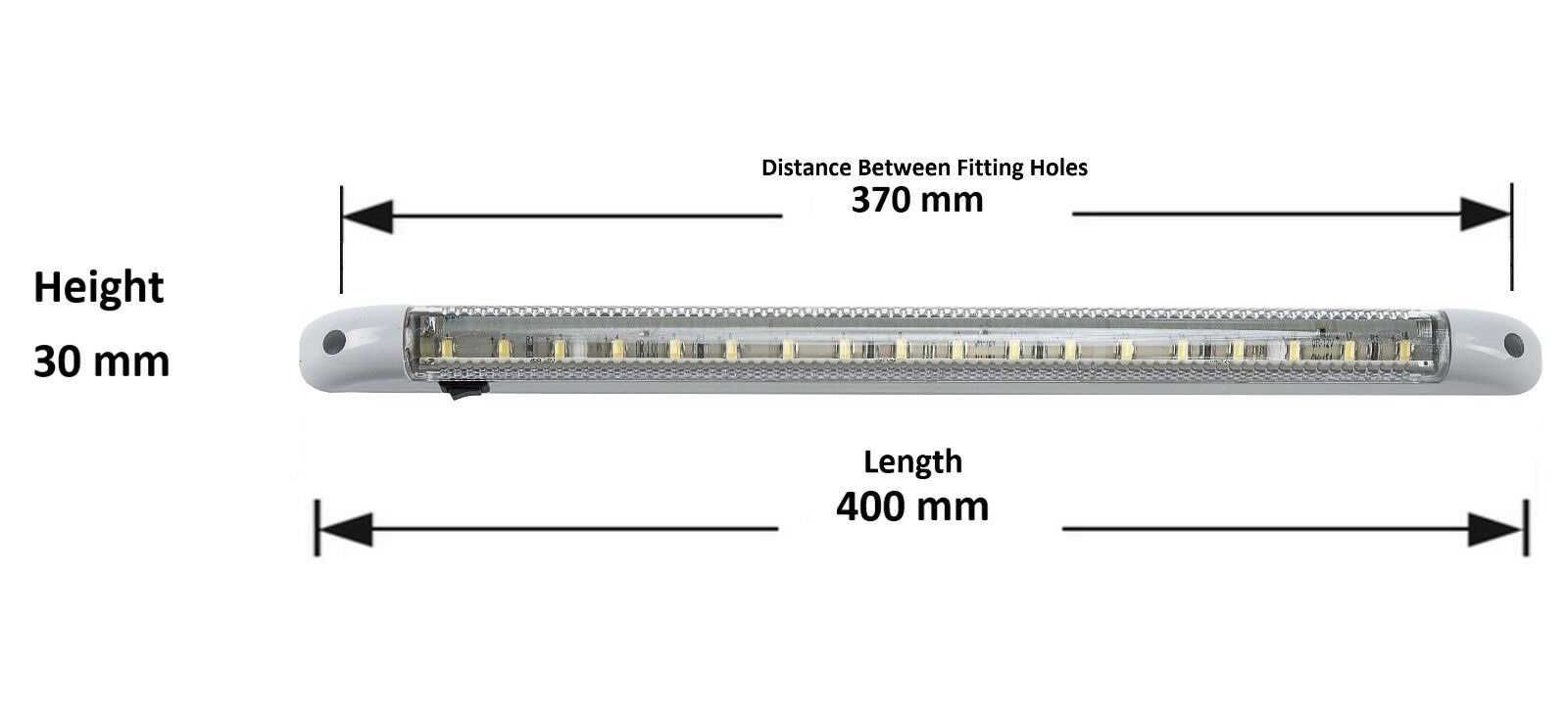 Нова LED Лед Интериорна Диодна Лампа Тръба 40см 12V-24V с ключ