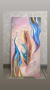 Продается картина нарисовано маслянными красками  размер 40х80 ручная