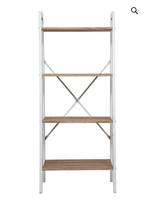 Стенен шкаф метал дърво индустриален дизайн отворена библиотека 137 см