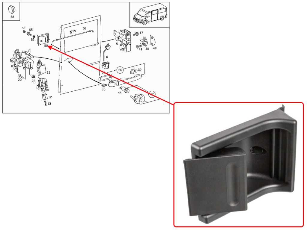 Вътрешна дръжка за плъзгаша врата/багажник Mercedes Sprinter VW LT2/ЛТ
