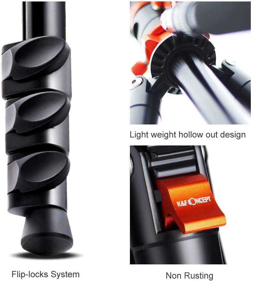 K&F Concept Висококачествен алуминиев статив / трипод / монопод