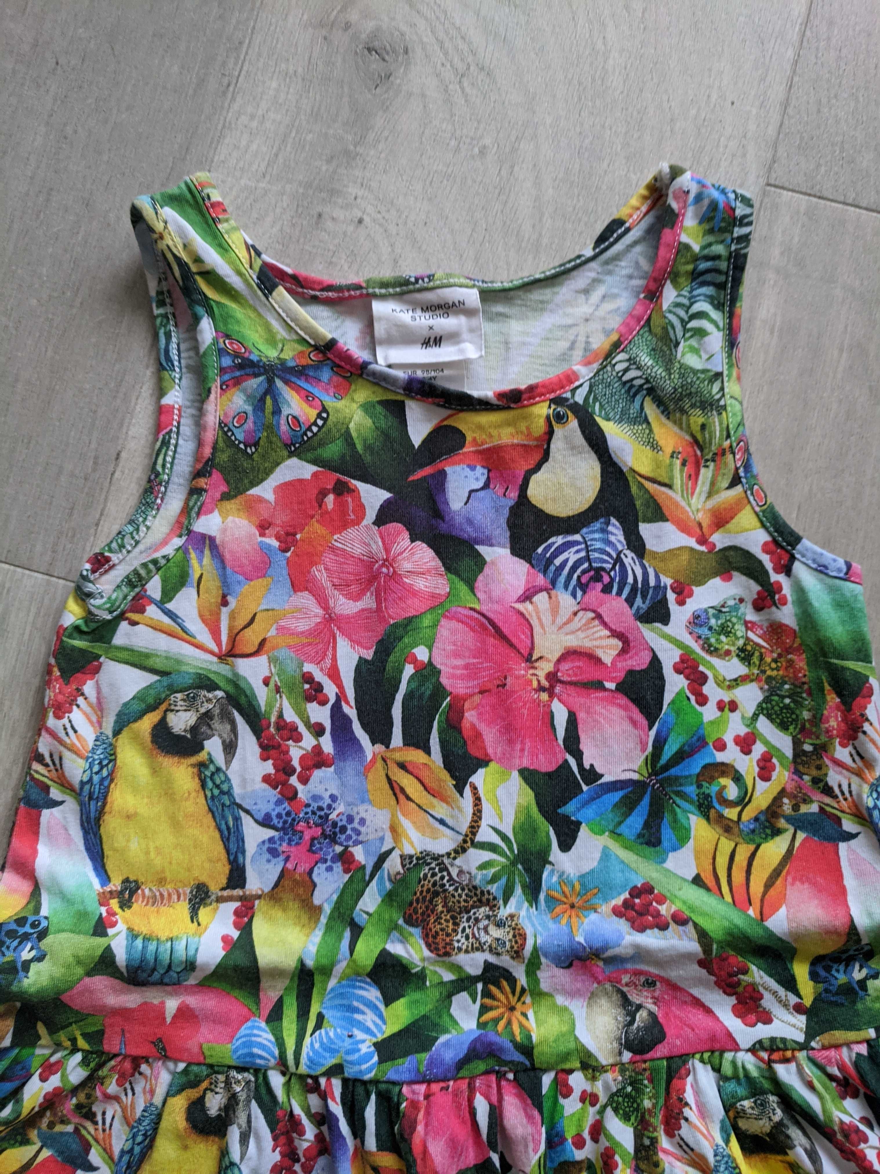 Rochita H&M, Kate Morgan, imprimeu tropical 2-3 ani, 92-98 cm