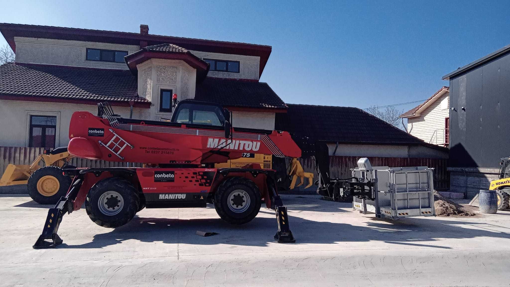 Inchiriere Manitou MRT 2145 Echipat cu Nacela, Furci si Macara