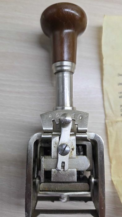 Stampila metalica veche Monetaria Statului