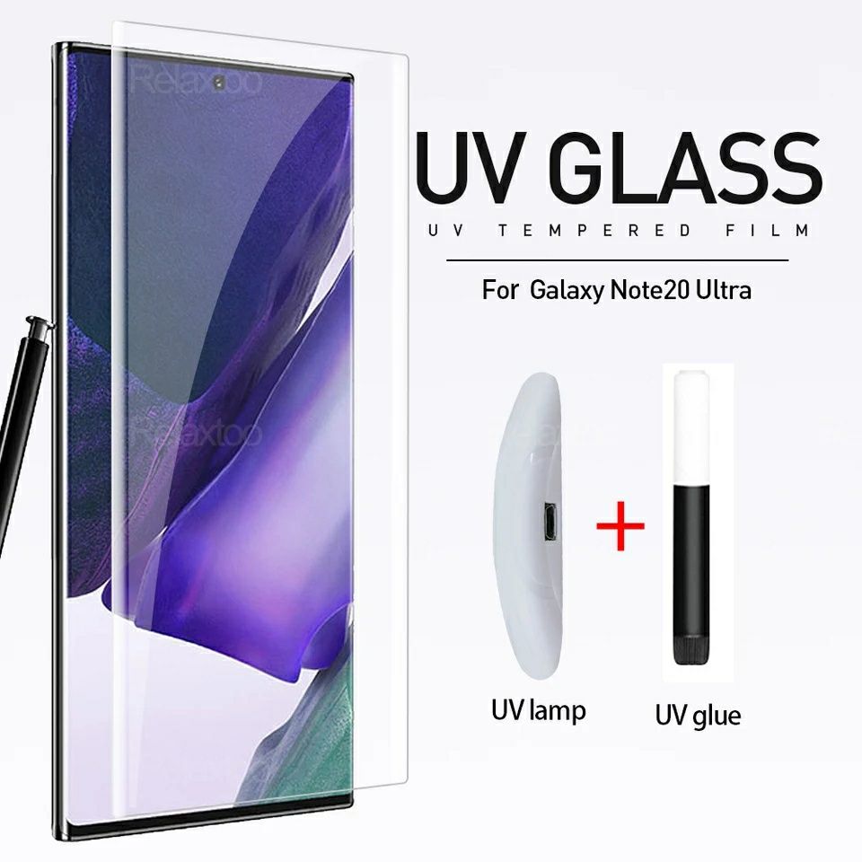 UV Стъклен Протектор за Samsung Galaxy S20+ Ultra S10 Note 20 10 9 5D