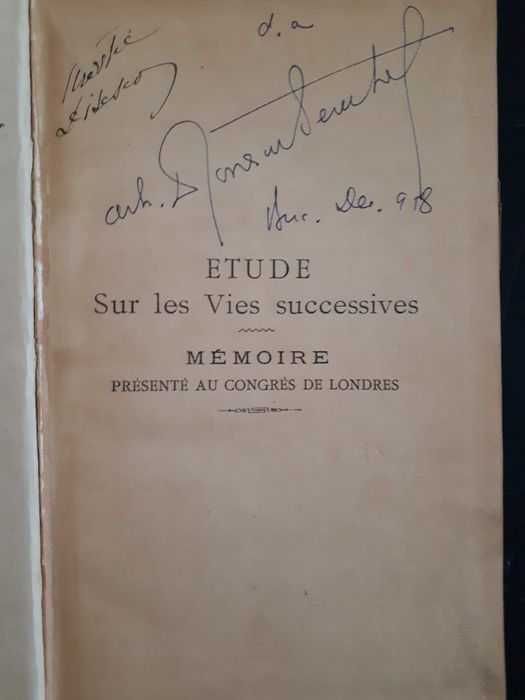 Etude Sur les Vies successives, Memoire presente au Congres de Londres