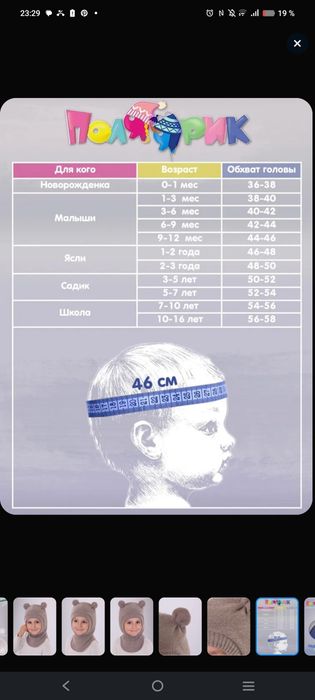 Шапка зима до -15 С