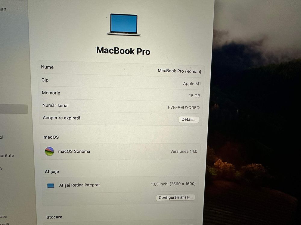 MacBook PRO 13 M1 16 Gb Ram fullbox ca nou Urgent!