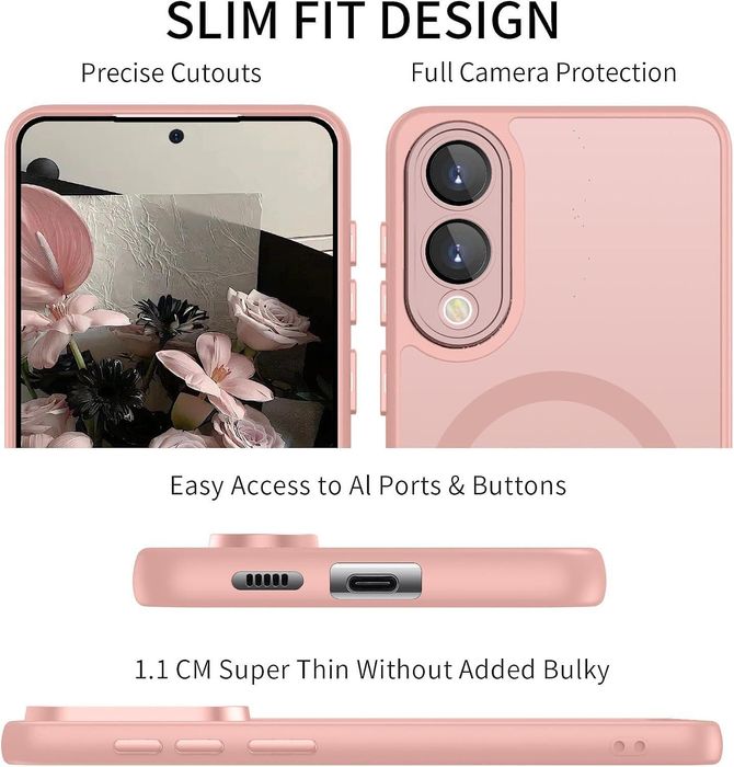 Матов magsafe кейс за samsung galaxy s25 edge - розов