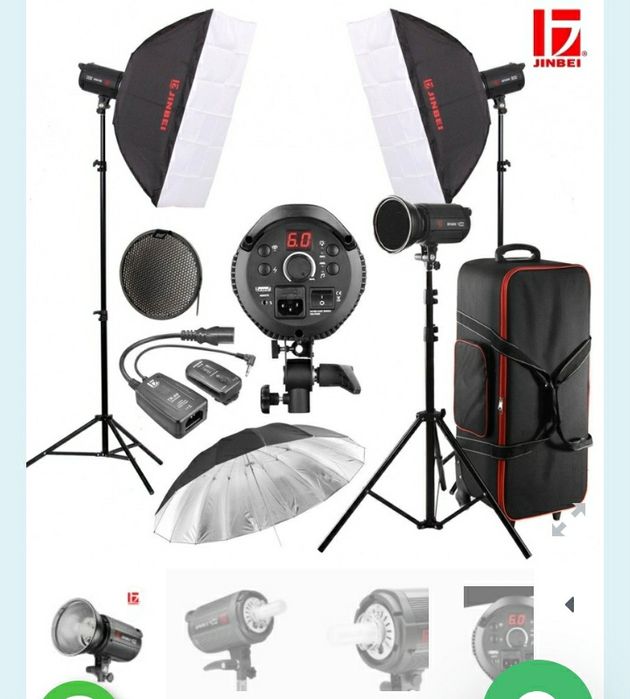 Комплект импульсного света, Jinbel spark2 400 kit3,усилен.стойки,сумка