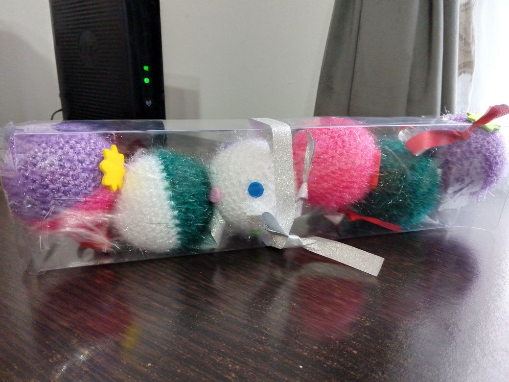 Set globuri tricotate pentru Crăciun handmade