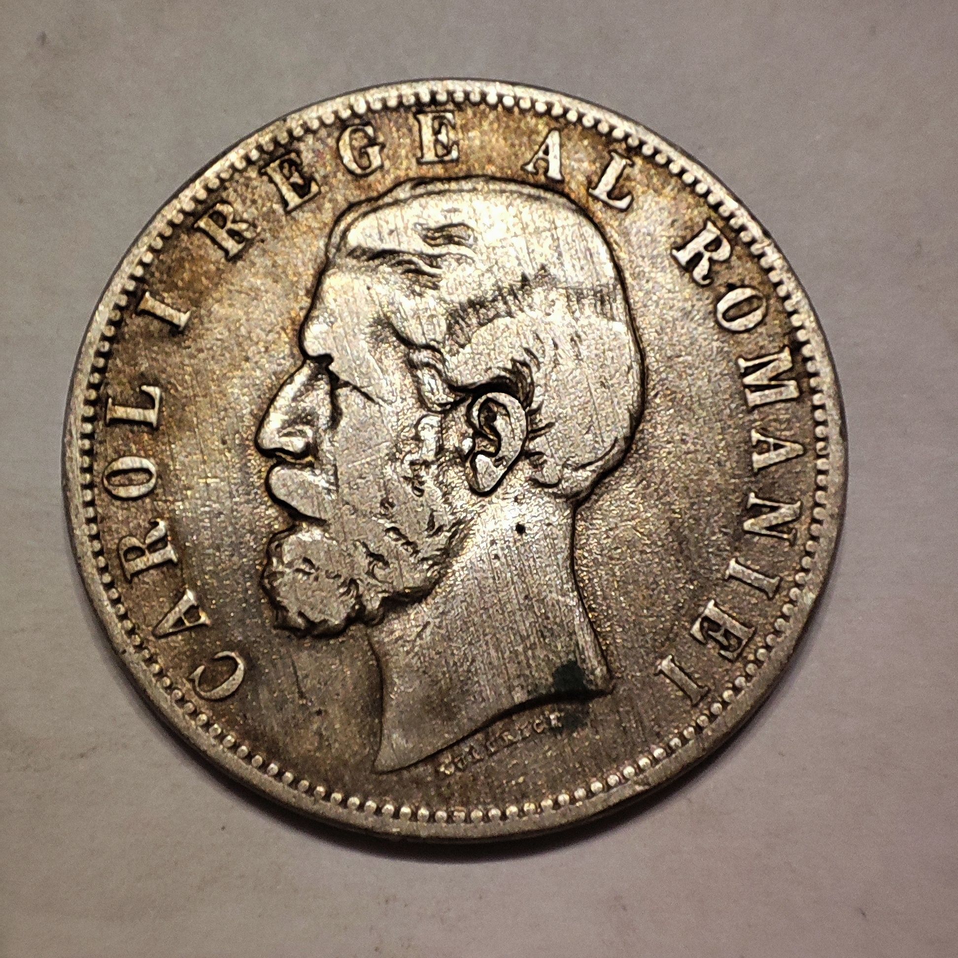Moneda 5 lei 1883 Carol I
