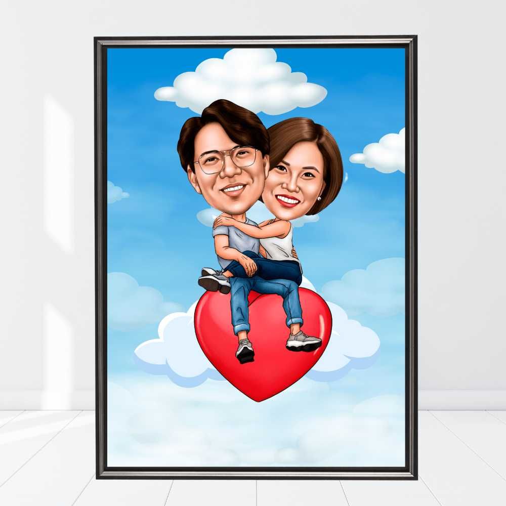 Portrete Caricaturi Tablouri Canvas Personalizate, Cadou Barbati Femei