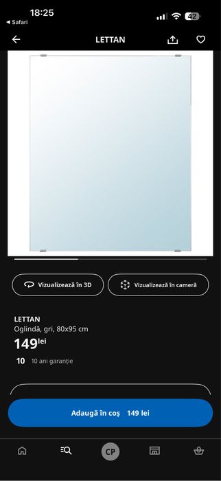 Oglinda baie 80x95 cm Ikea