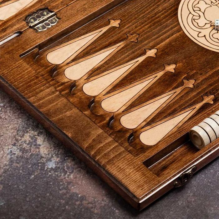 Нарды резные "Вязь 2" из массива бука (Армения)