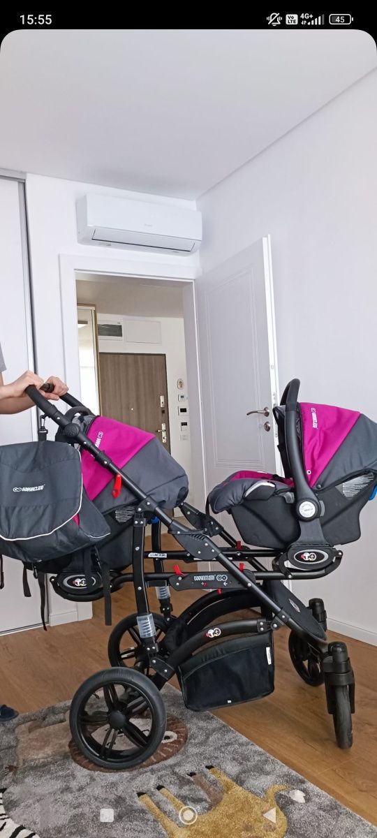 Carucior gemeni 3 in 1 Babyactive