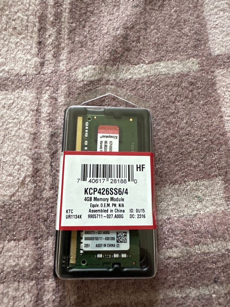 Memorie laptop Kingston 4GB