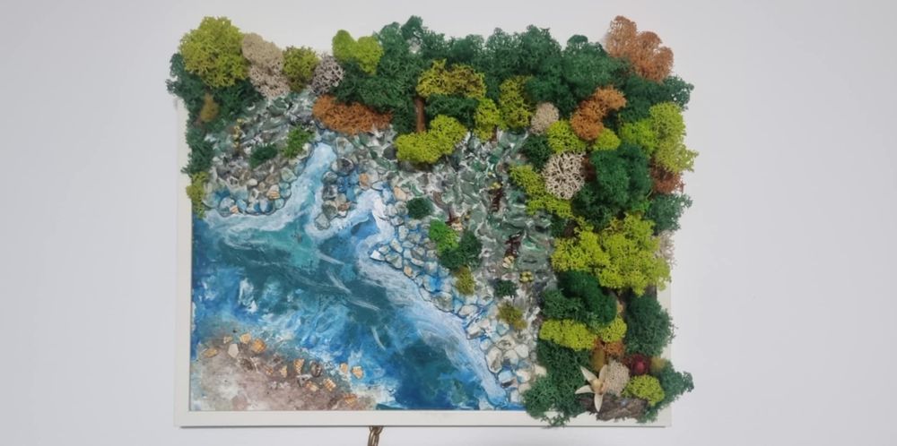 Tablou cu licheni 40x30 realizat manual