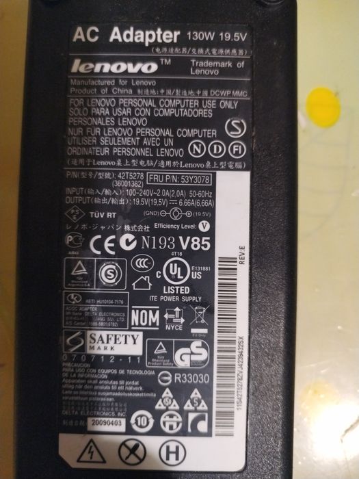 Incarcator alimentator laptop Lenovo 20V 6,75a 19v 6,66A