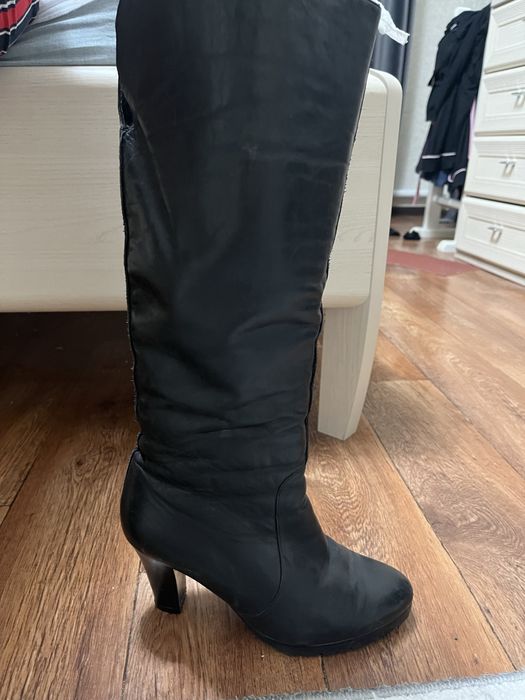 Кожанные зимний сапоги