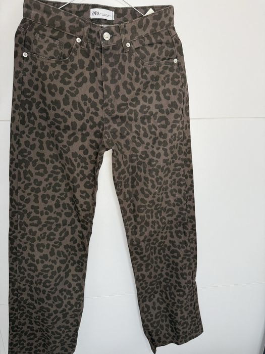 Pantaloni animal print - noi, fara eticheta - marime S