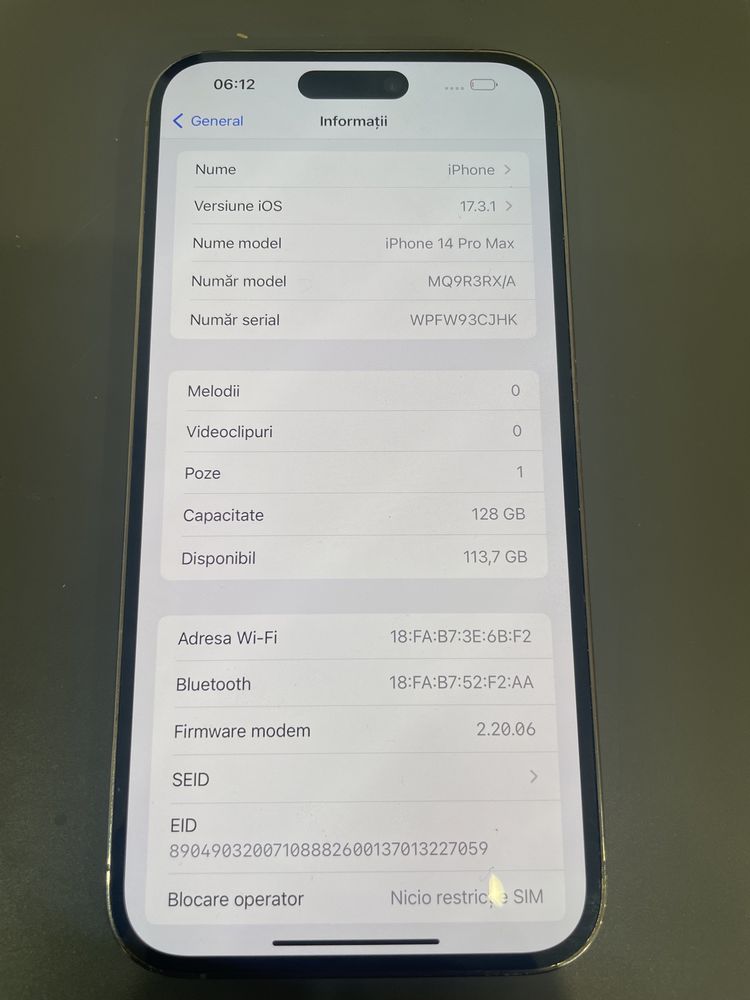 IPhone 14 Pro Max 128 Gb 88% Baterie Garantie #31598