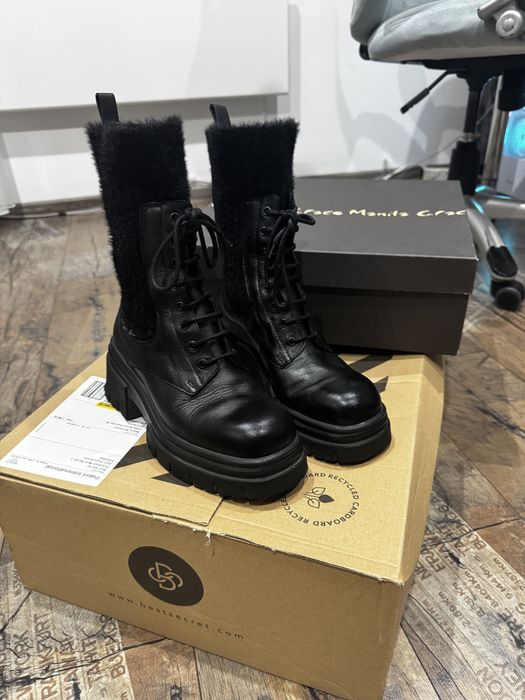 Италиански боти Manila Grace естествена кожа