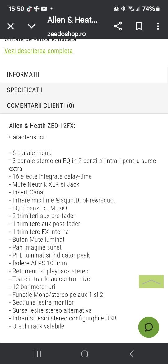 Mixer pasiv  Allen&Hearth Zed 12FX